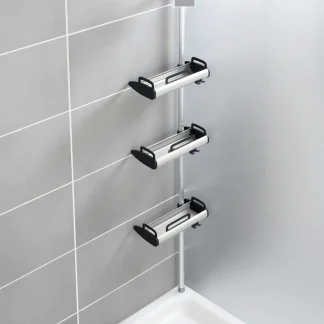 Wenko Teleskop-Regal Line Aluminium, Kunststoff, silber matt