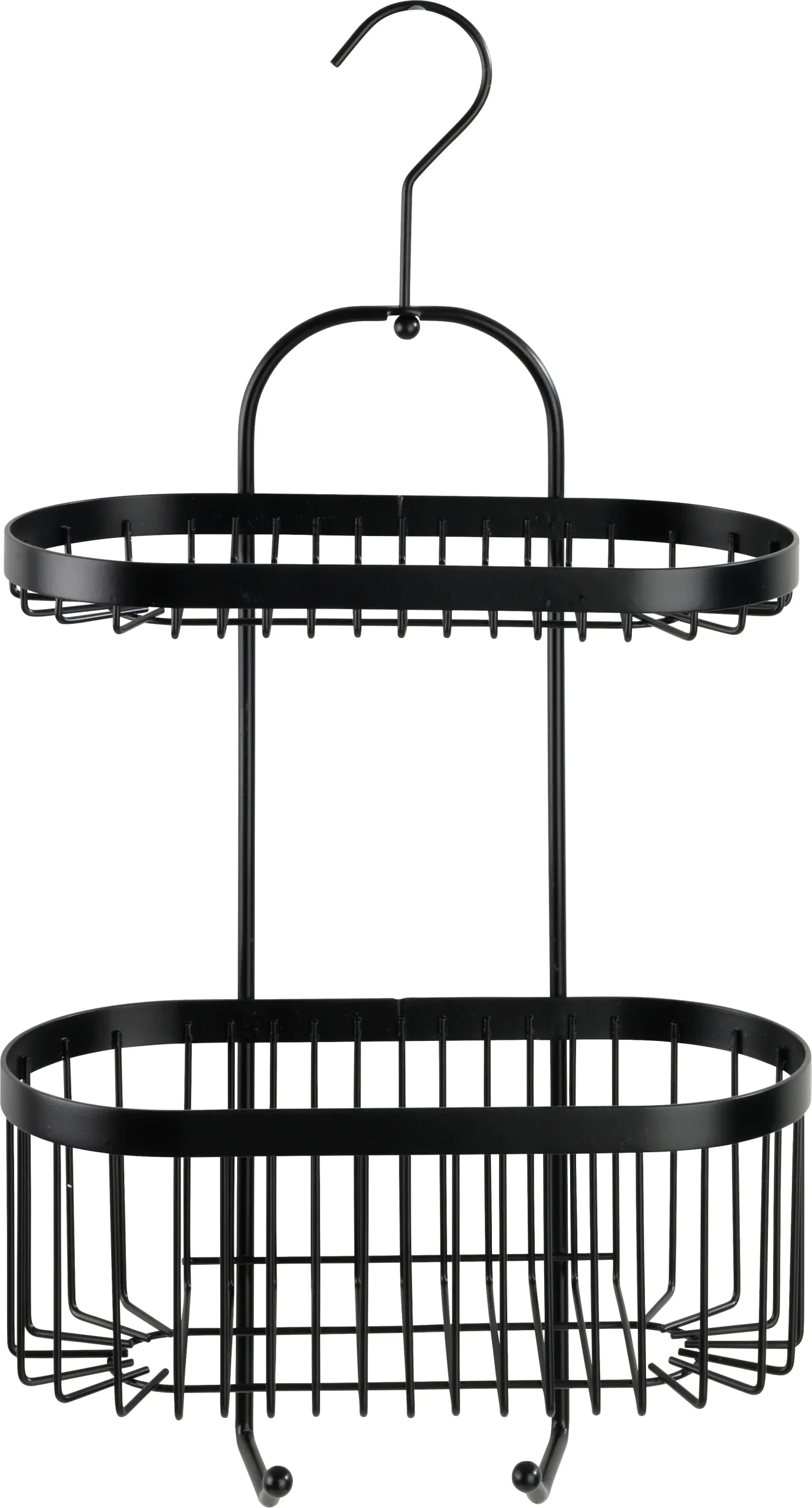 Wenko Duschkorb Bad-Caddy Classic Plus Black, 2 Ablagen und Haken
