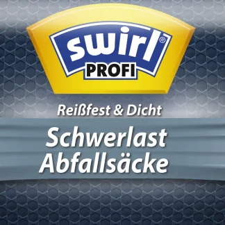 Swirl® Schwerlast-Säcke Profi mit Zugband 120 L Reißfest & Dicht