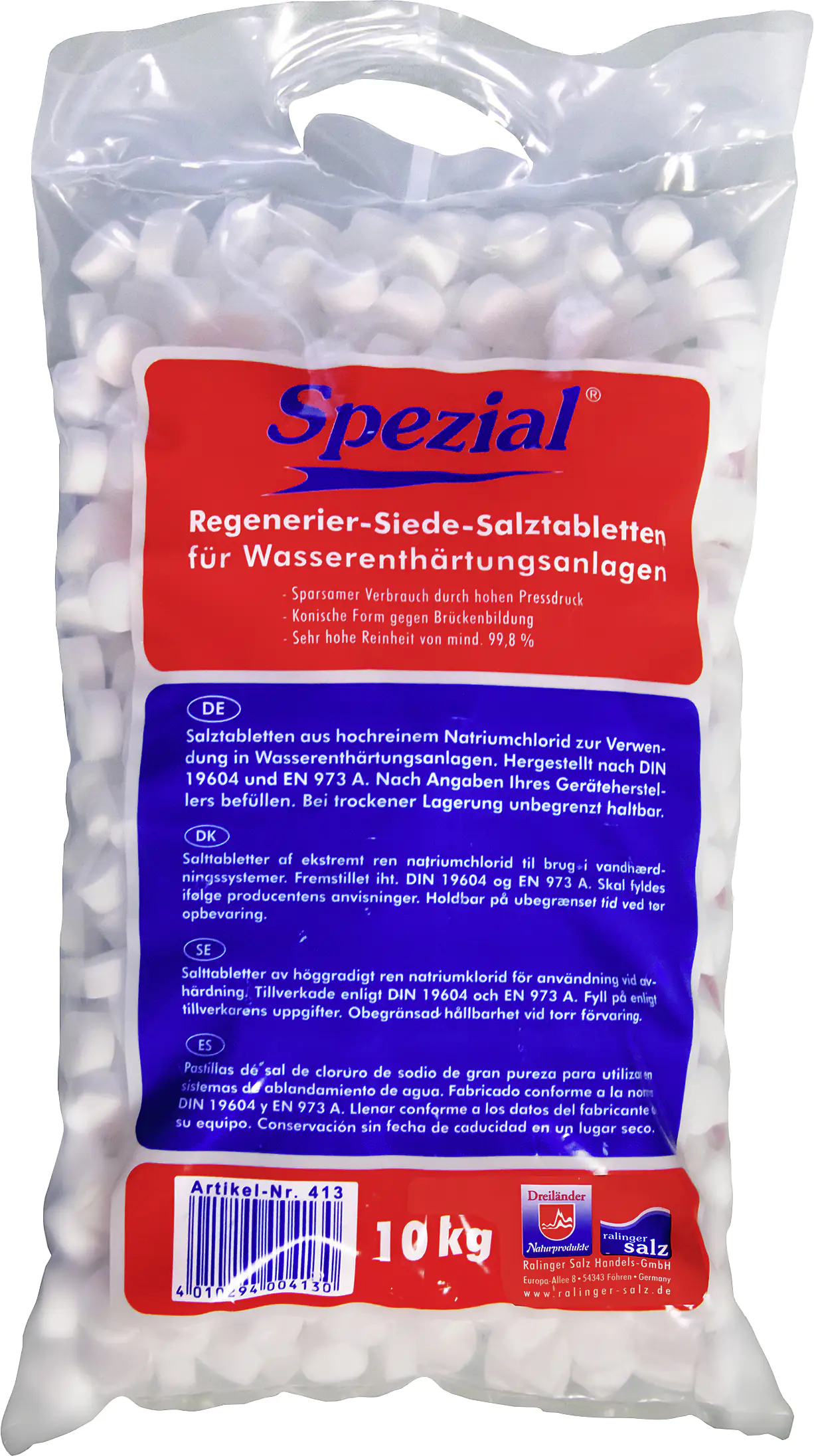 Ralinger Salz Regeneriersalztabletten 10 kg, für Wasserenthärter