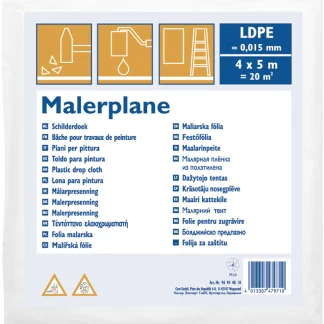 Color Expert Malerplane LDPE 15 my 4 x 5 m 20 m², transparent