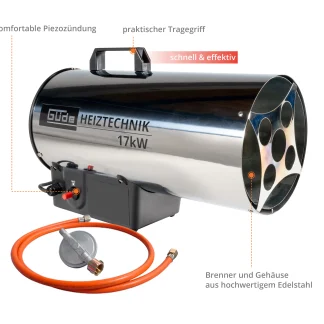 Güde Gasheizgebläse GGH 17 INOX silber/schwarz