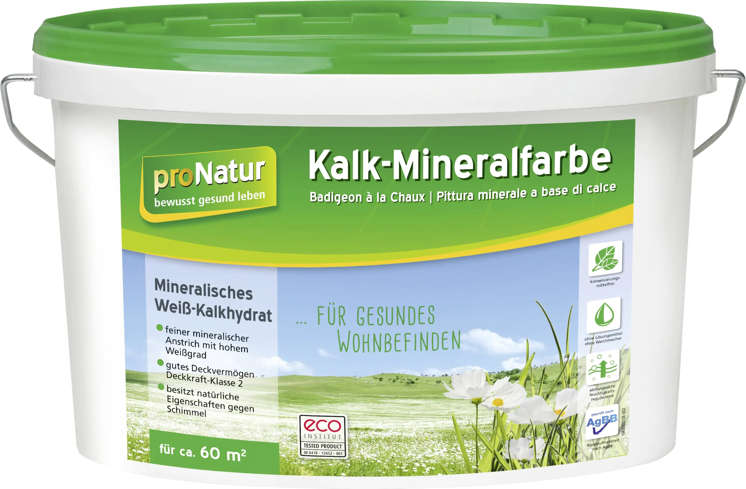Pronatur Kalk-Mineralfarbe 10 L weiß