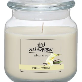 Villa Verde Duftkerze im Glas m. Deckel Vanille, Höhe: 10 cm, Ø 10 cm
