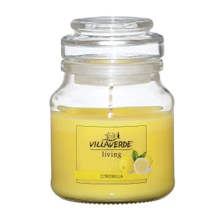 Villa Verde Duftkerze im Glas m. Deckel Citronella, Höhe: 7,8 cm, Ø 7 cm