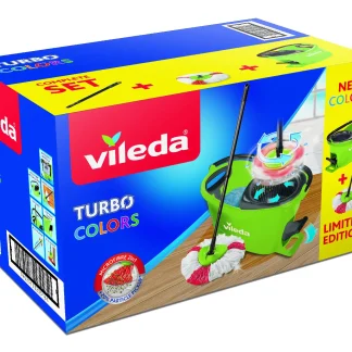 Vileda Komplett-Box Ultramat Turbo Colors grün Wischmop mit Eimer