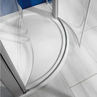 Breuer Elana Runddusche 100x100 4-teilig, Alu silber matt, Klarglas hell