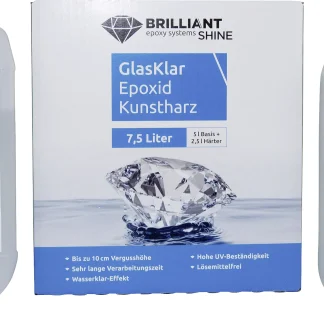Brilliant Shine Epoxid Kunstharz Glasklar Epoxidharz A+B, 7,5L