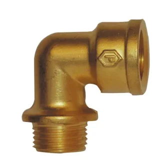Cornat Winkel 90° Messing blank, 3/4" IG, 3/4" AG