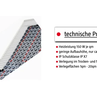 Jollytherm Fußbodenheizung Terraheat Plus 2m² 308 Watt