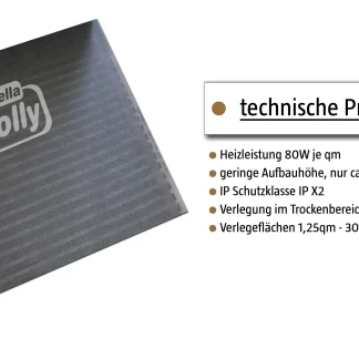 Jollytherm Fußbodenheizung Top-Therm Carbon  2,25m²  180 Watt
