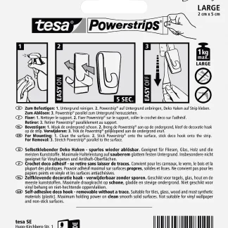 tesa Powerstrips Deco Haken Large transparent