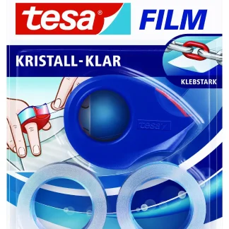 tesa Film + Mini Abroller 10 m x 19 mm, rot-blau