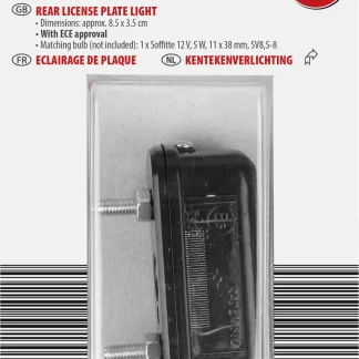 LAS Kennzeichenbeleuchtung 85x35mm für Anhänger