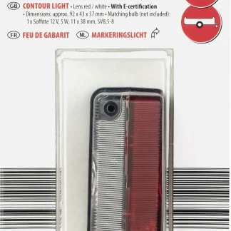 LAS Umrissleuchte eckig rotes und weißes Licht