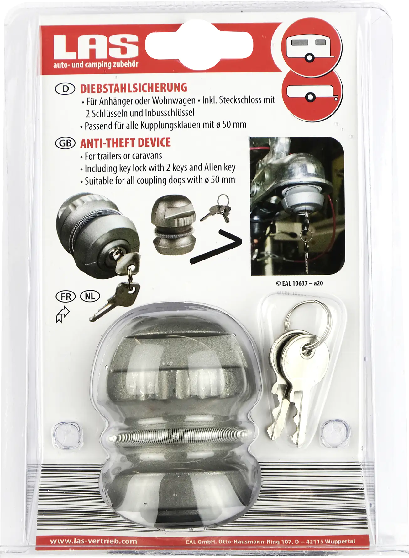 LAS Diebstahlsicherung für Kupplungsklaue Ø 5cm
