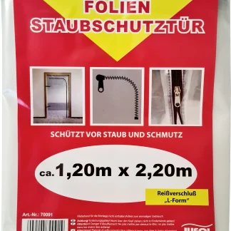 JUFOL Staubschutztür Folie Reißverschluss L-Form transparent