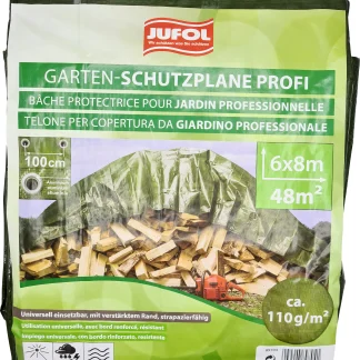 Jufol Schutzplane Profi grün/silber, 6 x 8 m, ca. 110 g/m²