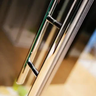 Breuer Europa Design Glaswand zu Duschtür 90 cm breit, rechts, Alu chromeffekt, Klarglas hell