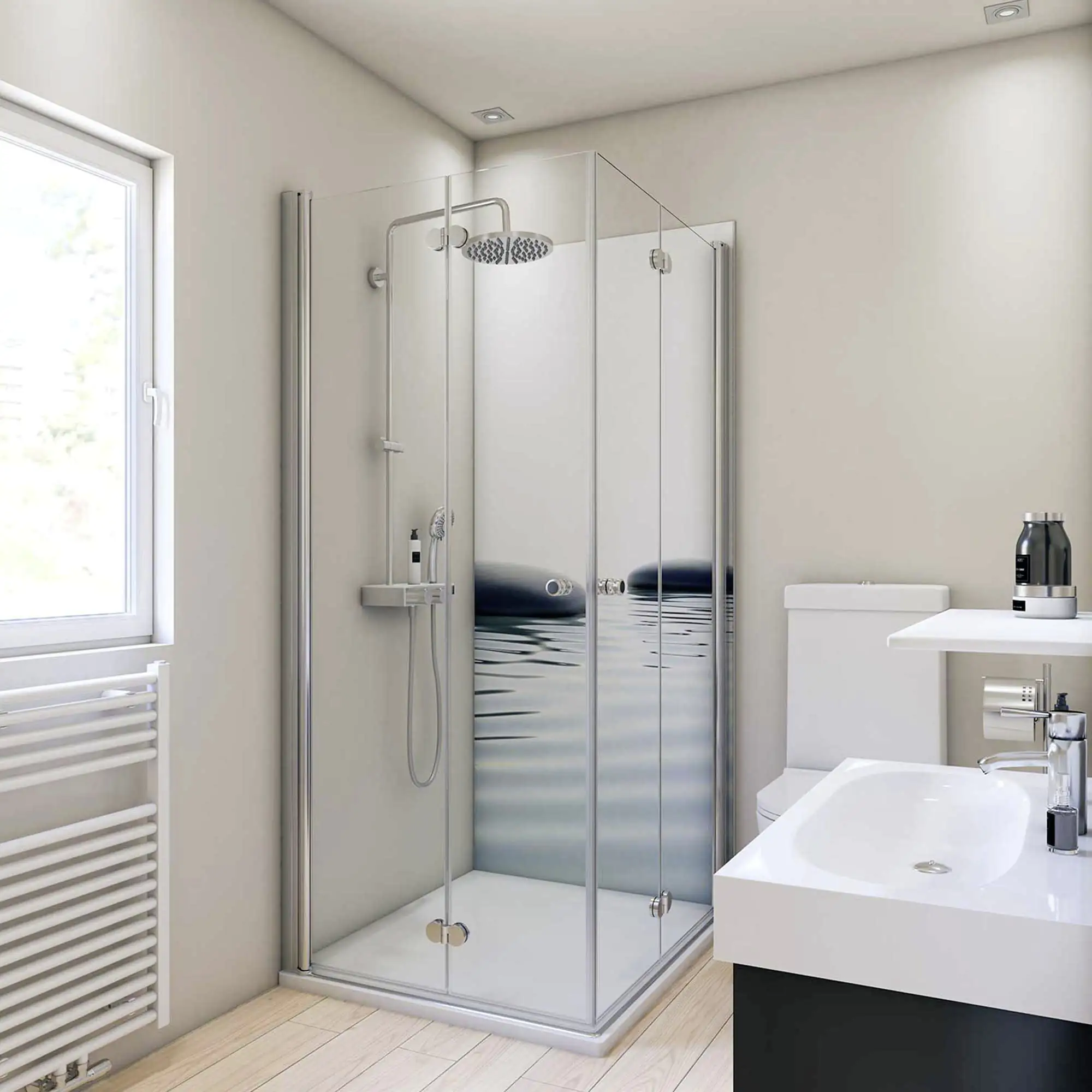 Breuer Duschrückwand Zen & Wasser Foto 90x210x0,3 cm