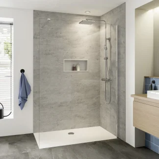 Breuer Panorama Duschwand 140 x 200 Alu chrom Klarglas inkl. CER+