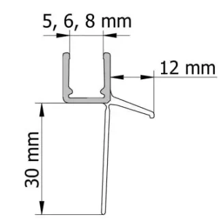 Schulte Duschdichtung Glasstärke: 5+6+8 mm Länge: 120 cm