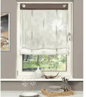 Home Wohnideen Raffrollo Voile Scherli stein 140 x 95 cm