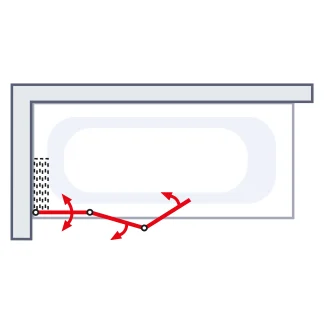 Schulte Badewannenaufsatz D1510 3-tlg. 126,8x140 cm