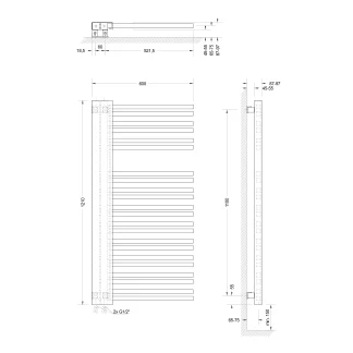 Schulte Badheizkörper Bologna 121x60 cm 690 Watt