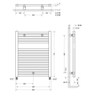 Schulte Badheizkörper München 77,5 x 60 cm 532 Watt