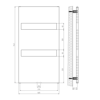 Schulte Badheizkörper Turin 114,3 x 60,5 cm 438 Watt