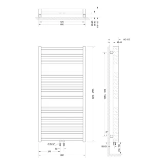 Schulte Badheizkörper München Powerpack 177x60 cm 1423 Watt