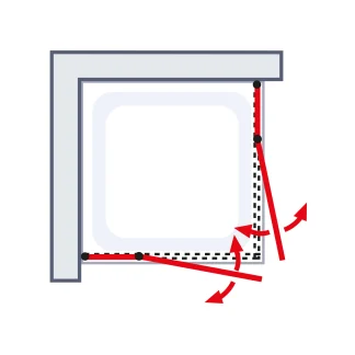 Schulte Eckeinstieg Drehtür 90 x 90 x 192 cm Alexa Style 2.0