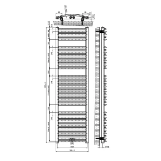 Schulte Badheizkörper München Rund 177,5 x 50 cm cm 894 Watt