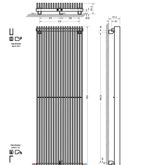 Schulte Badheizkörper London 180 x 59,5 cm 1758 Watt