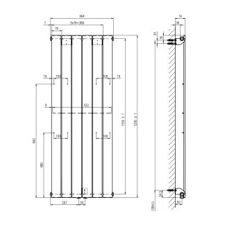 Schulte Badheizkörper Aachen 120 x 46,4 cm 1260 Watt