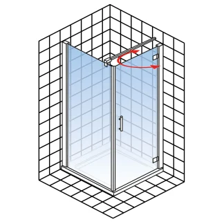 Schulte Drehtür pendelbar Seitenwand 100 x 100 cm Toura