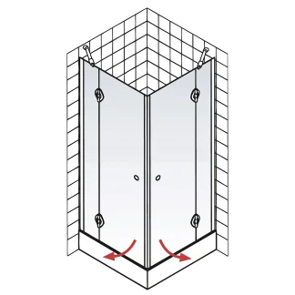 Schulte Eckeinstieg Drehtür  4-tlg. 100 x 200 cm Toura