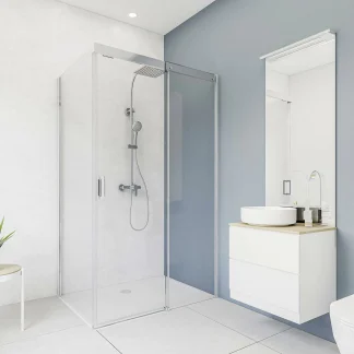 Breuer Duschrückwand Marmor weiß Dekor 100 x 210 x 0,3 cm