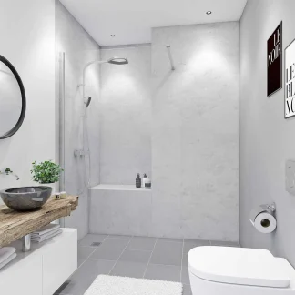 Breuer Duschrückwand Soft-Touch Marmor grau Dekor 150 x 255 x 0,3 cm