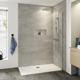 Breuer Panorama Duschwand alleinstehend 80x200 cm, alu chromeffekt, klarglas hell, inkl. CER+,Quick