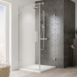 Breuer Avanta Seitenwand f. Drehtür 75x200 cm, alu chromeffekt, klarglas hell, inkl. CER+, Quick 72