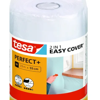 tesa Abdeckfolie Easy Cover Perfect + Nachfüllrolle M, 33 m x 55 cm
