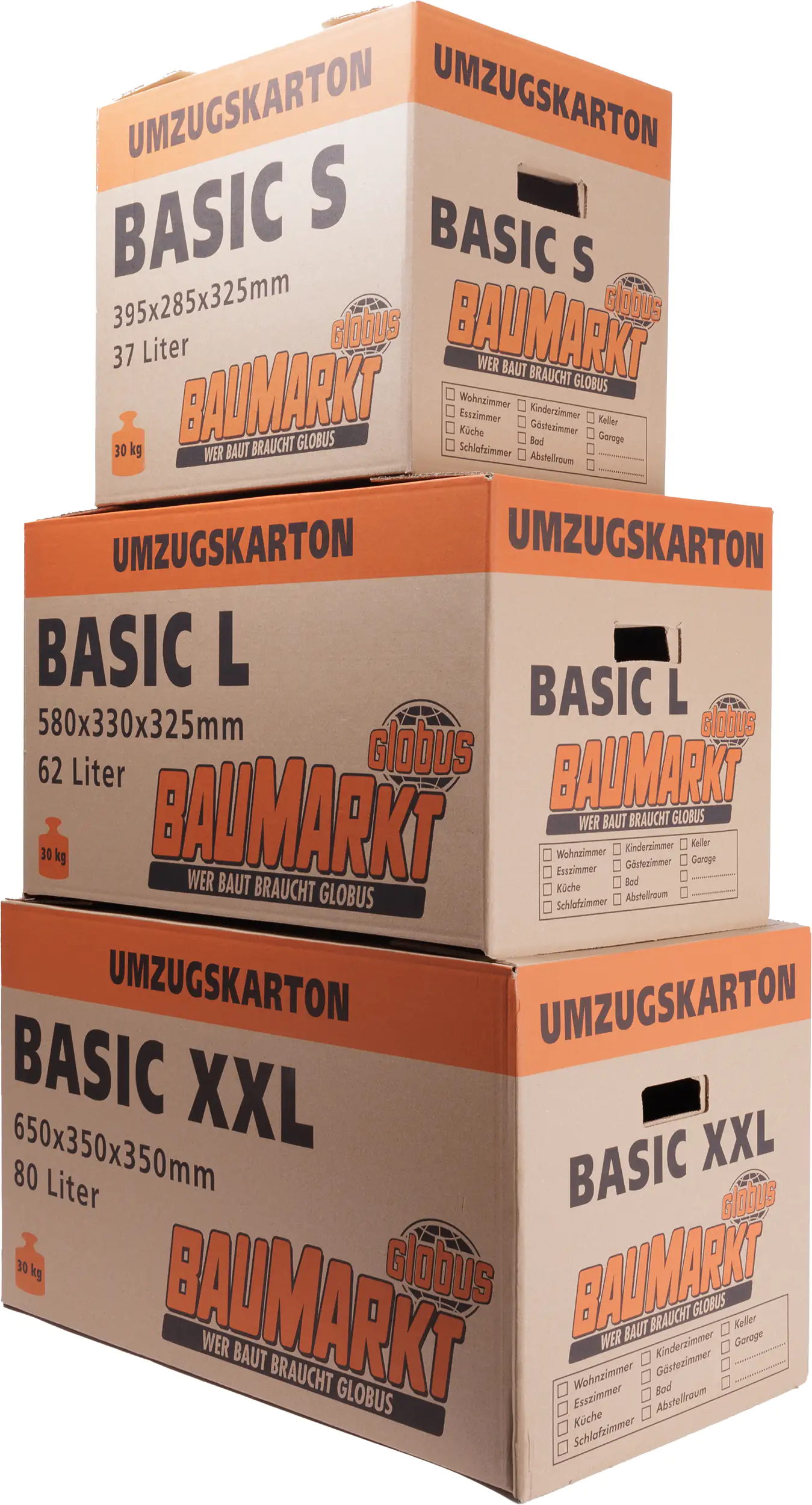 Globus Umzugskarton Basic S Innenmaß: 39,5 x 28,5 x 32,5 cm