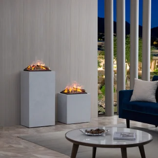 Richen Elektrokamin betongrau Ikaros flach 51 x 47 cm