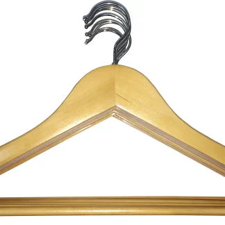 TrendLine Kleiderbügel mit Steg 8 Stück Holz natur