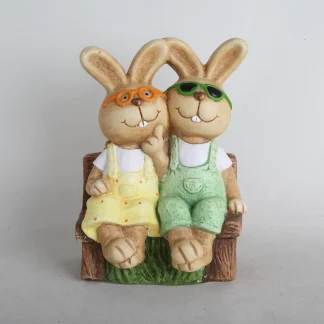 TrendLine Dekofigur Boy&Girl auf Bank 24 x 16 x 34 cm