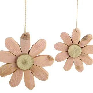 TrendLine Holz Blume Hänger 13 x 3 cm