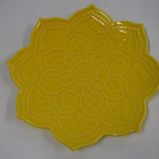 TrendLine Keramik Deko Teller 19 x 19 x 2,8 cm, gelb