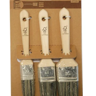 TrendLine Lasur Pinsel-Set 3-teilig 30 mm, 40 mm, 50 mm hell